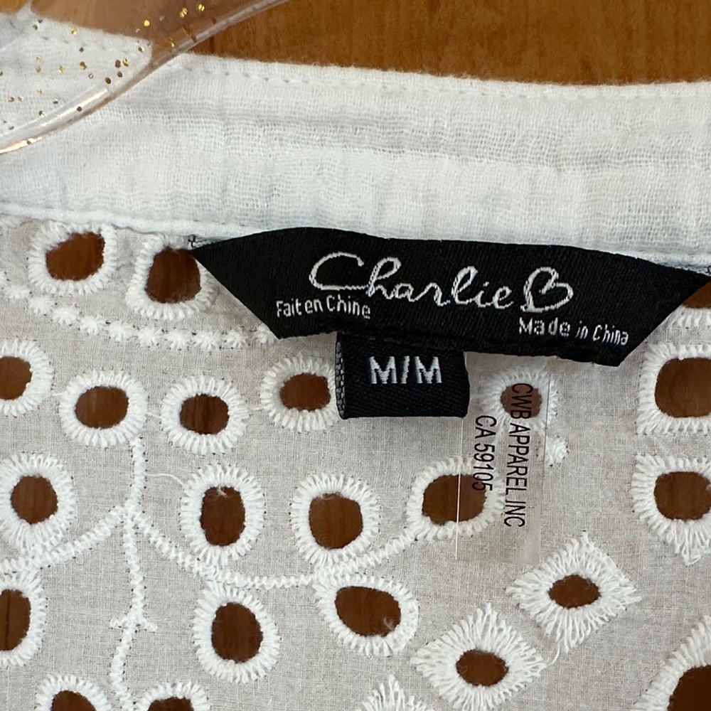 Charlie B Eyelet Button-Up Top - Picture 2 of 10